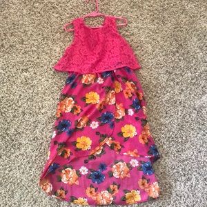 Girls pink flower dress